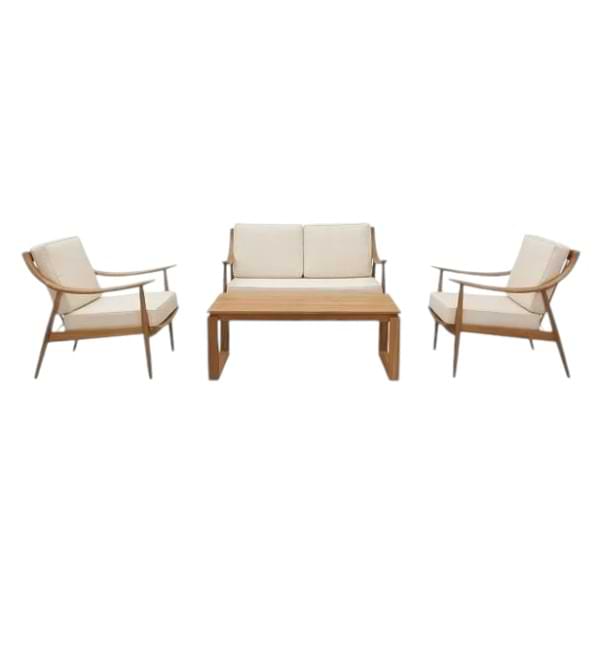 Scandinavian Teak Sofa Set with coffee table in modern living room