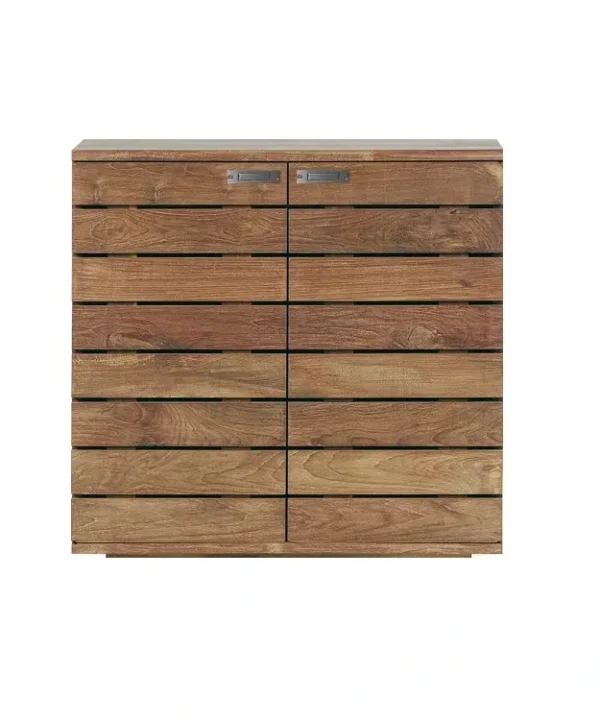 Teak Wood Shoe Storage Cabinet with Two Doors