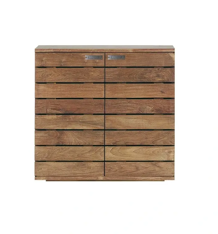 Teak Wood Shoe Storage Cabinet with Two Doors