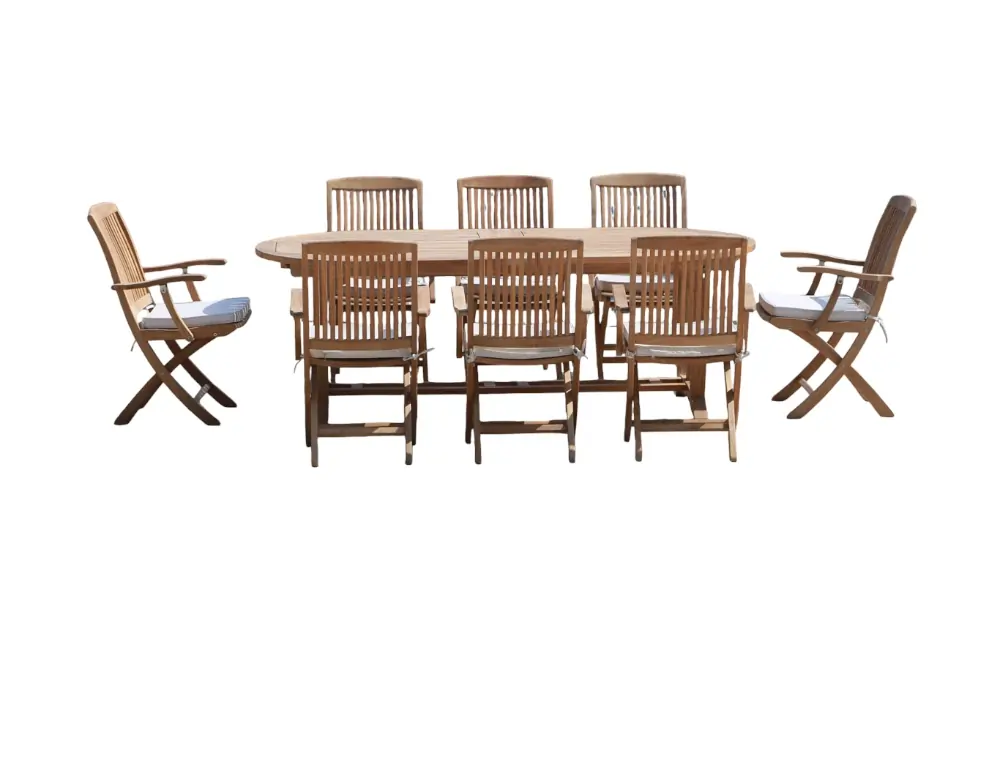 Teak Oval Extension Table for outdoor dining