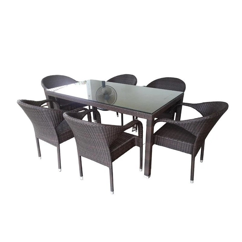 Calla Outdoor Wicker Dining Table Set with Elegant Design